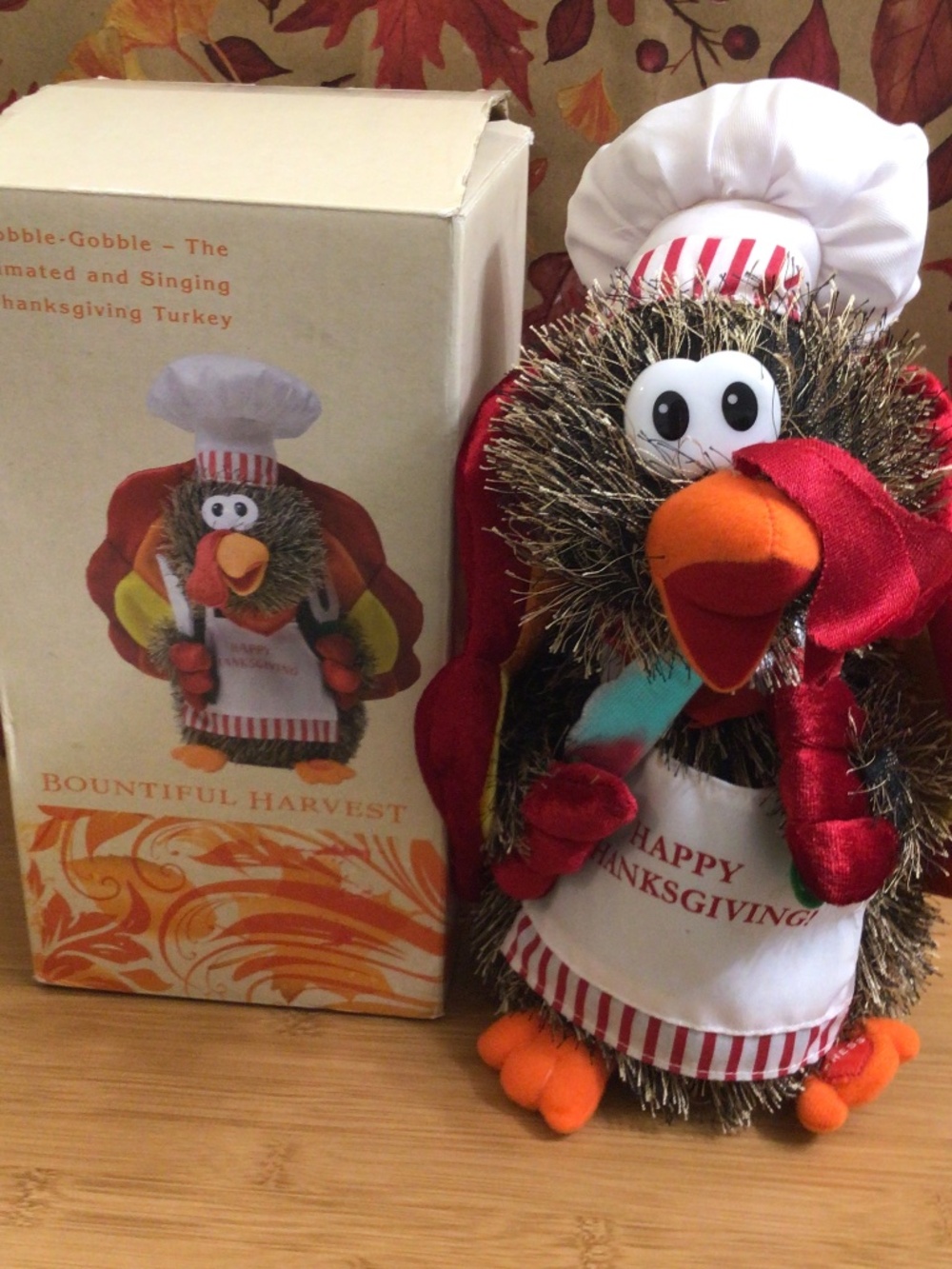 Animated and Singing Thanksgiving Turkey in Original Box Fall Holidays